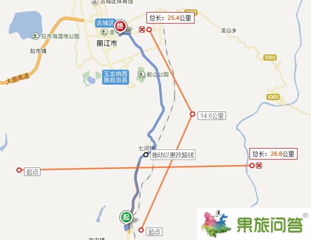 麗江機場落地自駕租車，自駕路線圖